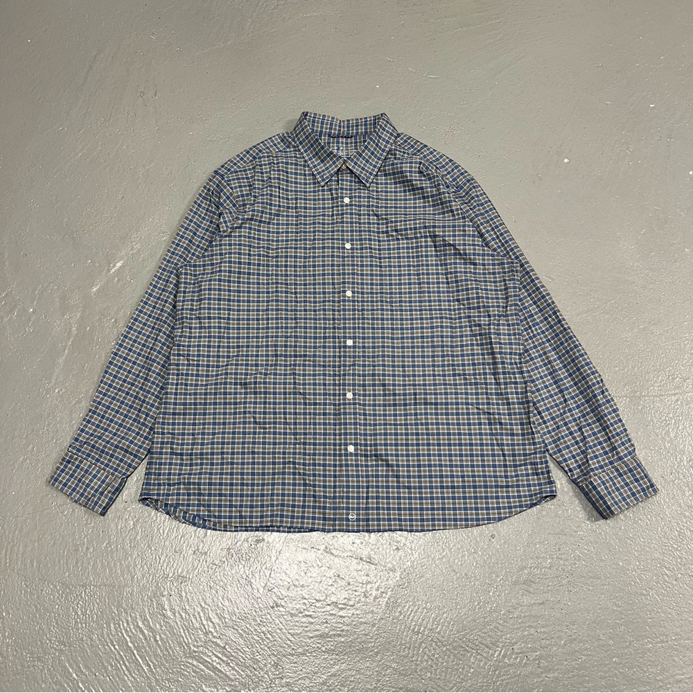 Vineyard Vines On the Go Men's Navy and Green Plaid Button Down Shirt